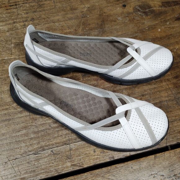 Clarks Privo Shoes 9 M Slip On Ballet Flats White Casual Sneaker Loafer - Picture 5 of 9